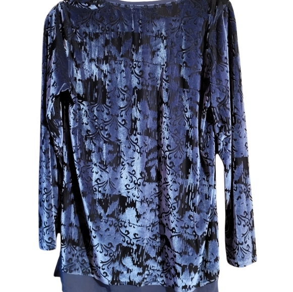 Simply Vera Wang Whimsigoth Velvet Burnout Top Size Large Purple Fairy Grunge - Picture 2 of 6
